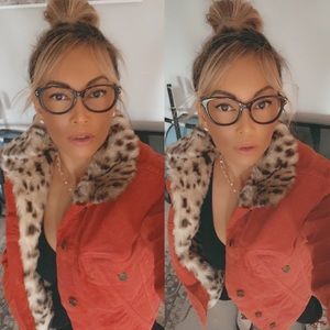 PAM & GELA FAUX FUR LINED CORDUROY TRUCKER JACKET